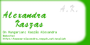 alexandra kaszas business card